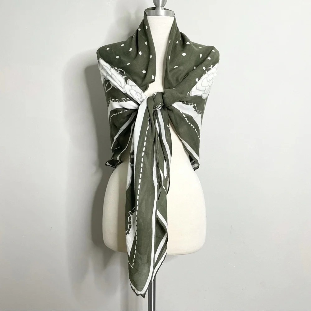 ANNE FONTAINE Adrian Scarf Floral Bamboo & Silk Stole - Picture 4 of 11